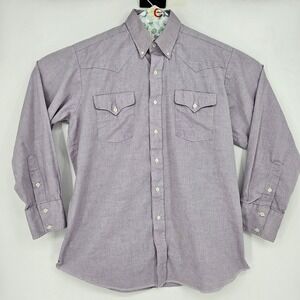 Panhandle‎ Slim Shirt Mens 16.5 34 Lavender Western Vintage Casual Long Sleeve